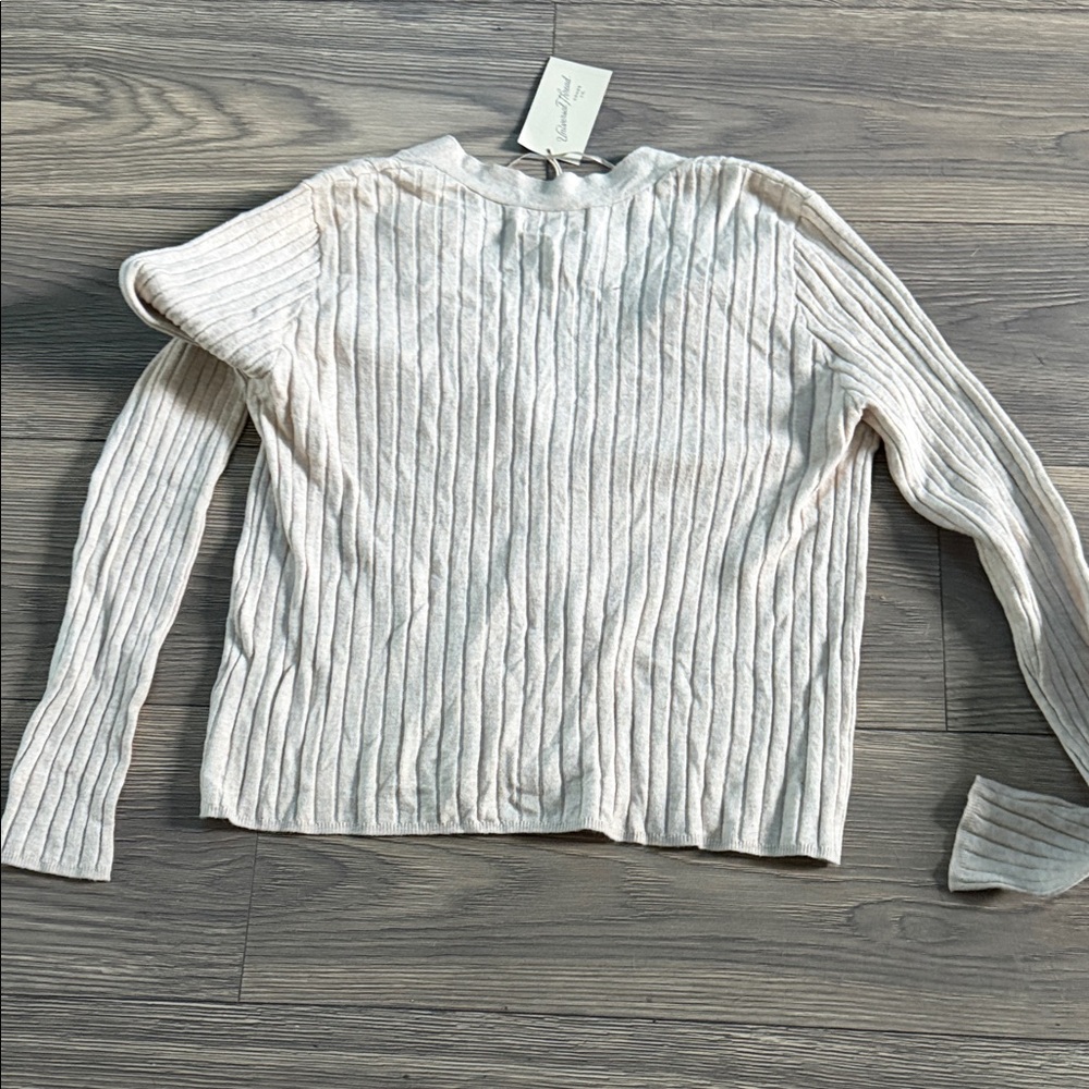 Universal Thread Beige Ribbed Button-Down Top - Picture 5 of 5